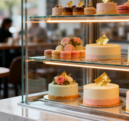 Wie lange bleiben Kuchen in einer Vitrine frisch?